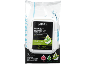 LENÇOS REMOVEDOR DE MAQUIAGEM KISS NEW YORK CHÁ VERDE 36UNDS