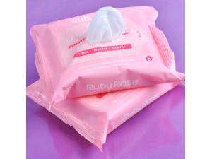 LENÇO FACIAL RUBY ROSE REMOVEDOR DE MAQUIAGEM 25UNDS